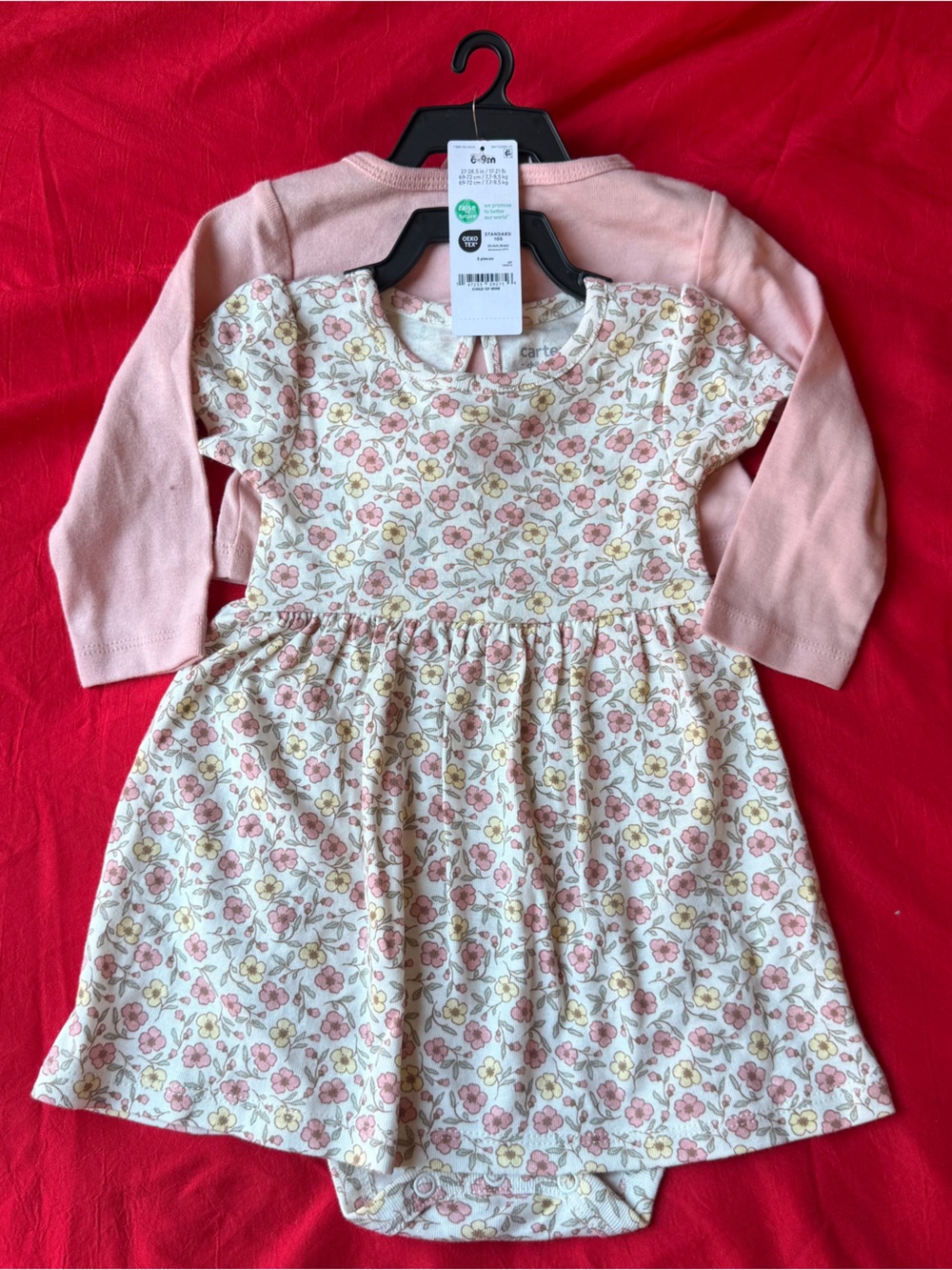 Carter's Floral Dress with Pink Cardigan